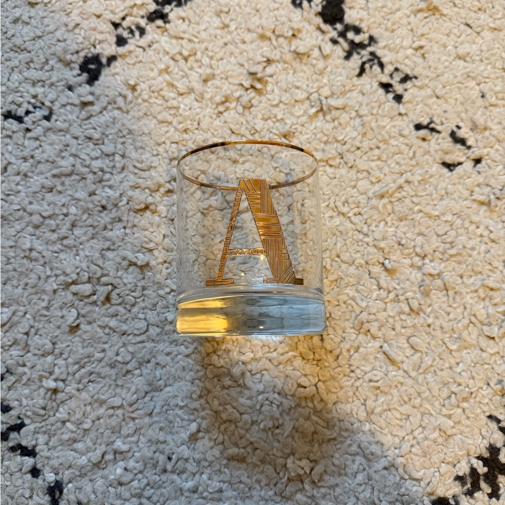 Anthropologie Gilded Monogram DOF Glass - Initial A - NEW NEVER USED